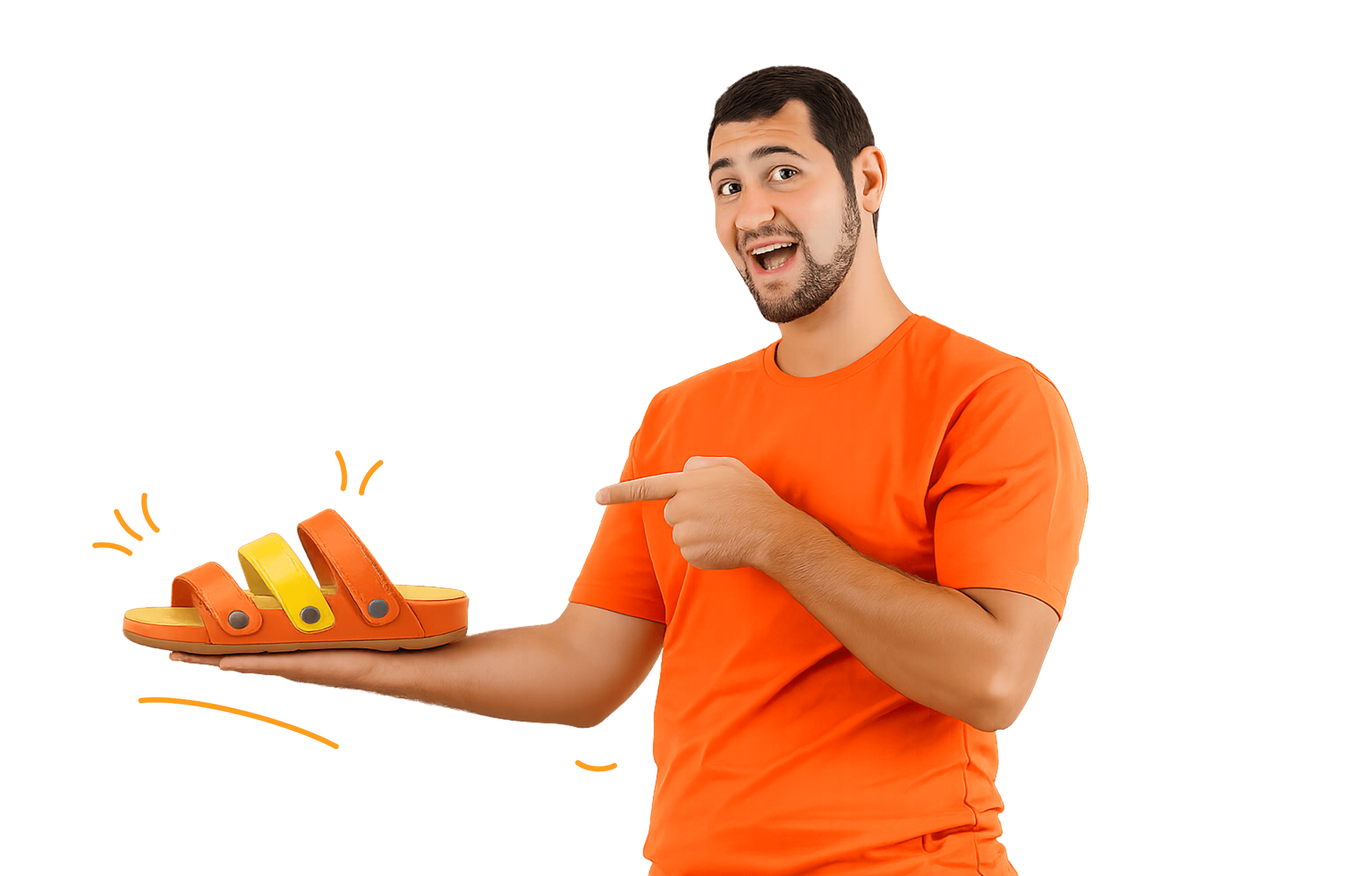 Person holding a Multiplay sandal